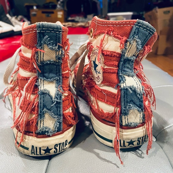 Ultra RARE Converse All Star Chuck Taylor Stone Washed Denim Frayed Jean - Picture 3 of 7